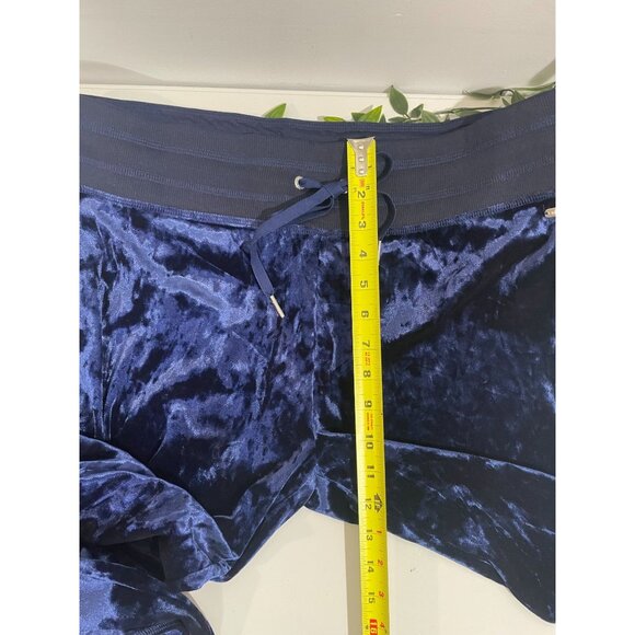 Calvin Klein Navy Crushed Velvet Lounge Pants Large Drawstring Waist - Picture 10 of 12